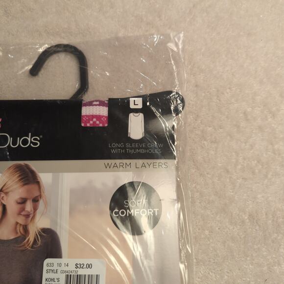 Cuddl Duds Warm Layers Long Sleeve Top, L - Picture 2 of 4